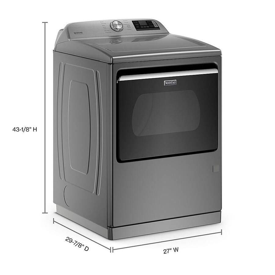 Cycle Heating Button Maytag 7.4 Cu. Ft. Smart Gas Dryer with Steam and Extra Power Button ...