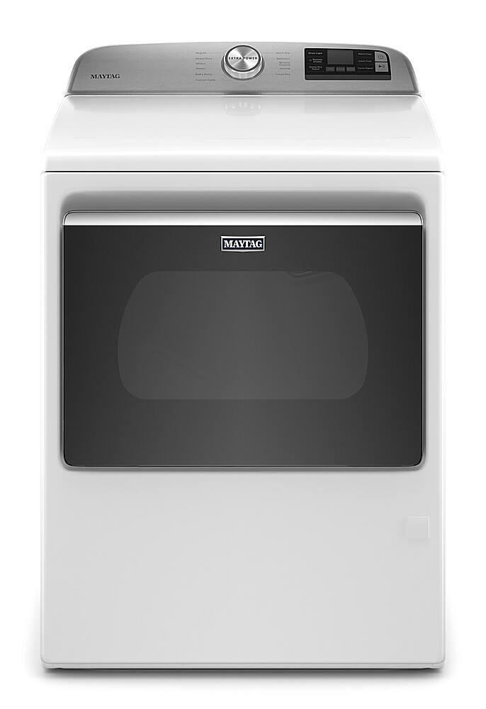 Front. Maytag - 7.4 Cu. Ft. Smart Gas Dryer with Extra Power Button - White.