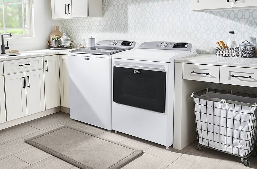 Alt View 15. Maytag - 7.4 Cu. Ft. Smart Gas Dryer with Extra Power Button - White.