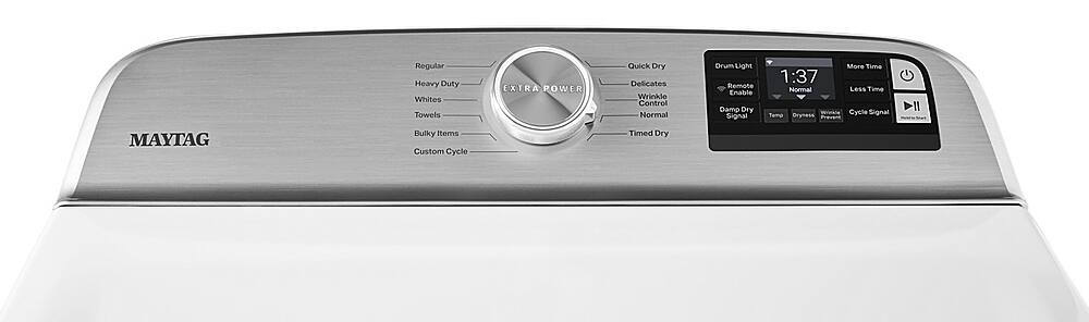 Alt View 1. Maytag - 7.4 Cu. Ft. Smart Gas Dryer with Extra Power Button - White.