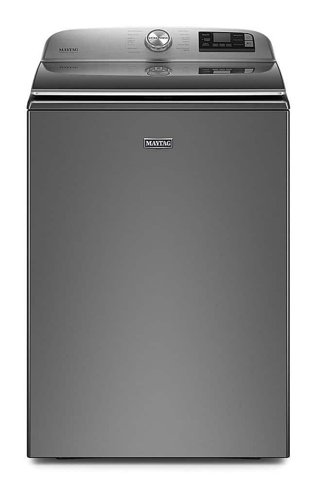 Maytag - 5.2 Cu. Ft. High Efficiency Smart Top Load Washer with Extra Power Button - Metallic Slate - Front_Zoom