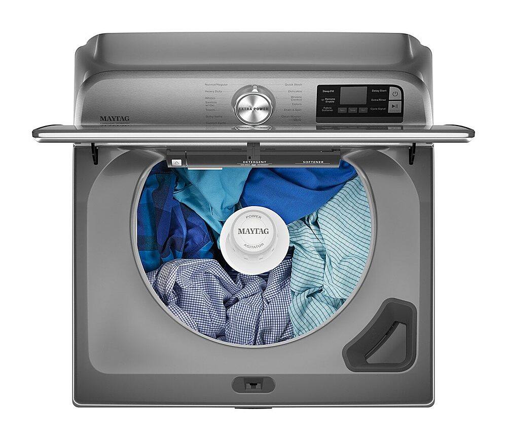 Alt View 16. Maytag - 5.2 Cu. Ft. High Efficiency Smart Top Load Washer with Extra Power Button - Metallic Slate.