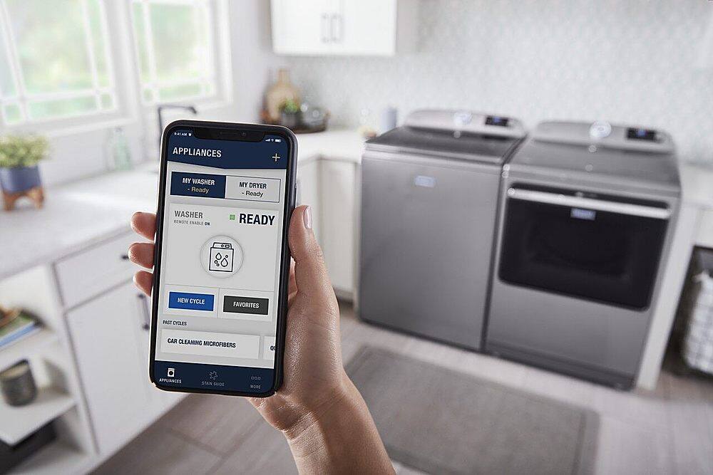 Alt View 18. Maytag - 5.2 Cu. Ft. High Efficiency Smart Top Load Washer with Extra Power Button - Metallic Slate.