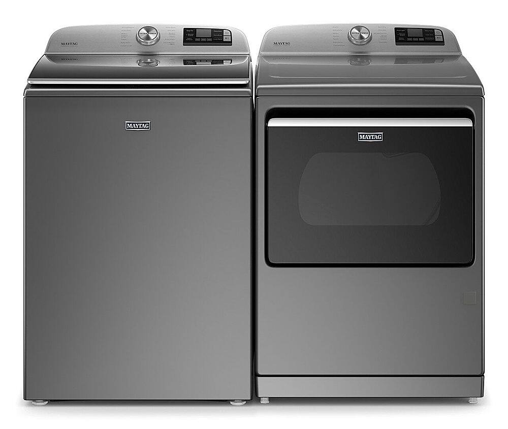 Alt View 20. Maytag - 5.2 Cu. Ft. High Efficiency Smart Top Load Washer with Extra Power Button - Metallic Slate.