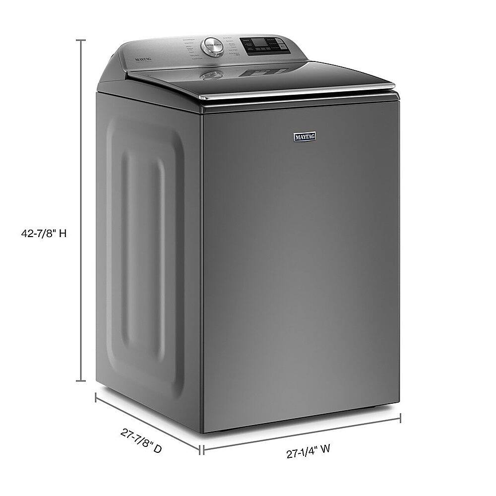 Alt View 2. Maytag - 5.2 Cu. Ft. High Efficiency Smart Top Load Washer with Extra Power Button - Metallic Slate.