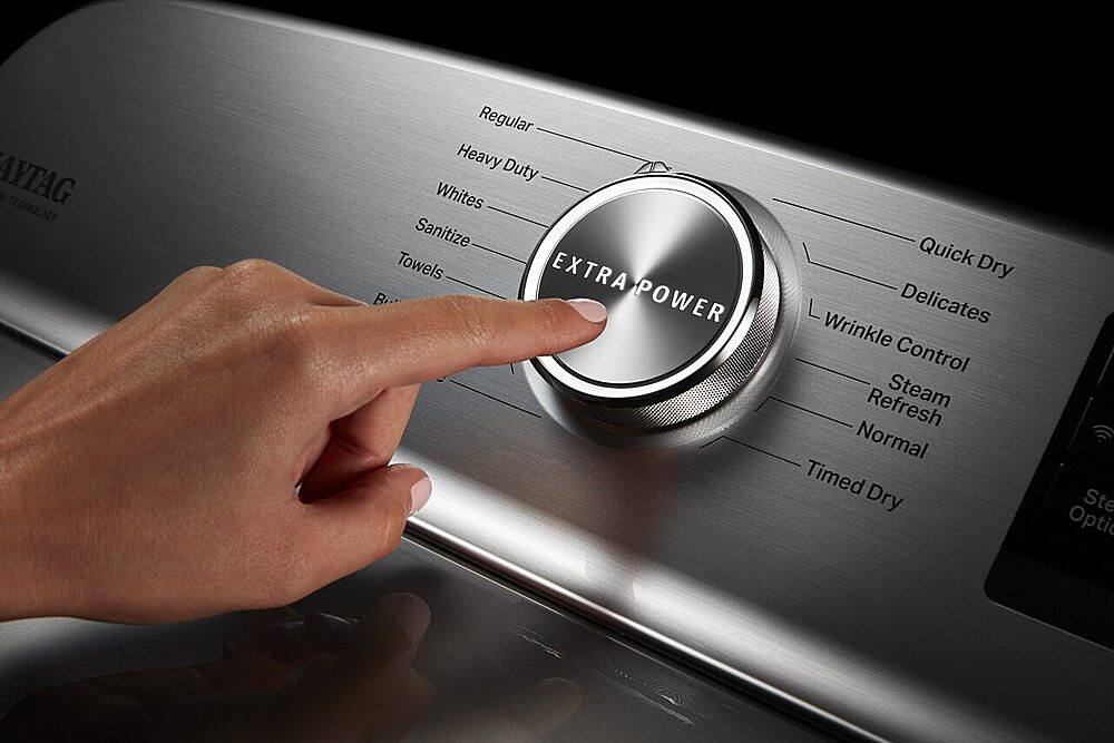 Alt View 15. Maytag - 7.4 Cu. Ft. Smart Electric Dryer with Steam and Extra Power Button - Metallic Slate.