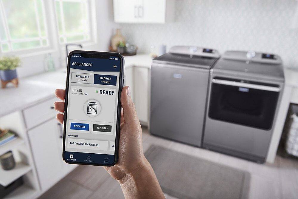 Alt View 17. Maytag - 7.4 Cu. Ft. Smart Electric Dryer with Steam and Extra Power Button - Metallic Slate.