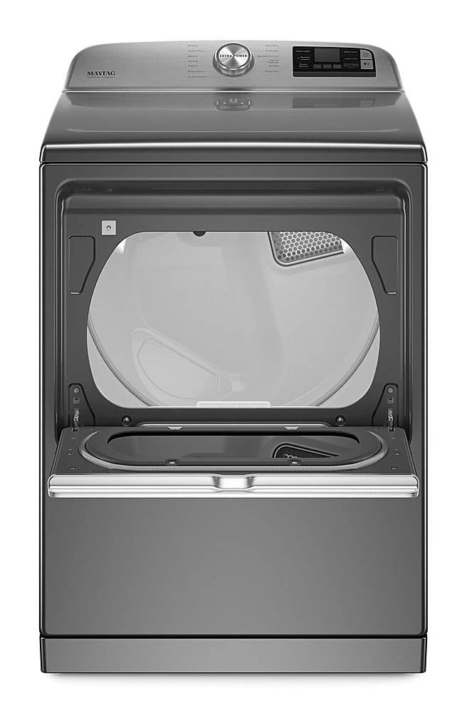 Alt View 2. Maytag - 7.4 Cu. Ft. Smart Electric Dryer with Steam and Extra Power Button - Metallic Slate.