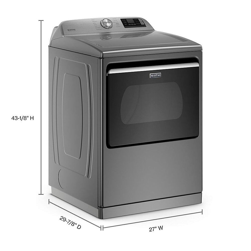 Alt View 6. Maytag - 7.4 Cu. Ft. Smart Electric Dryer with Steam and Extra Power Button - Metallic Slate.