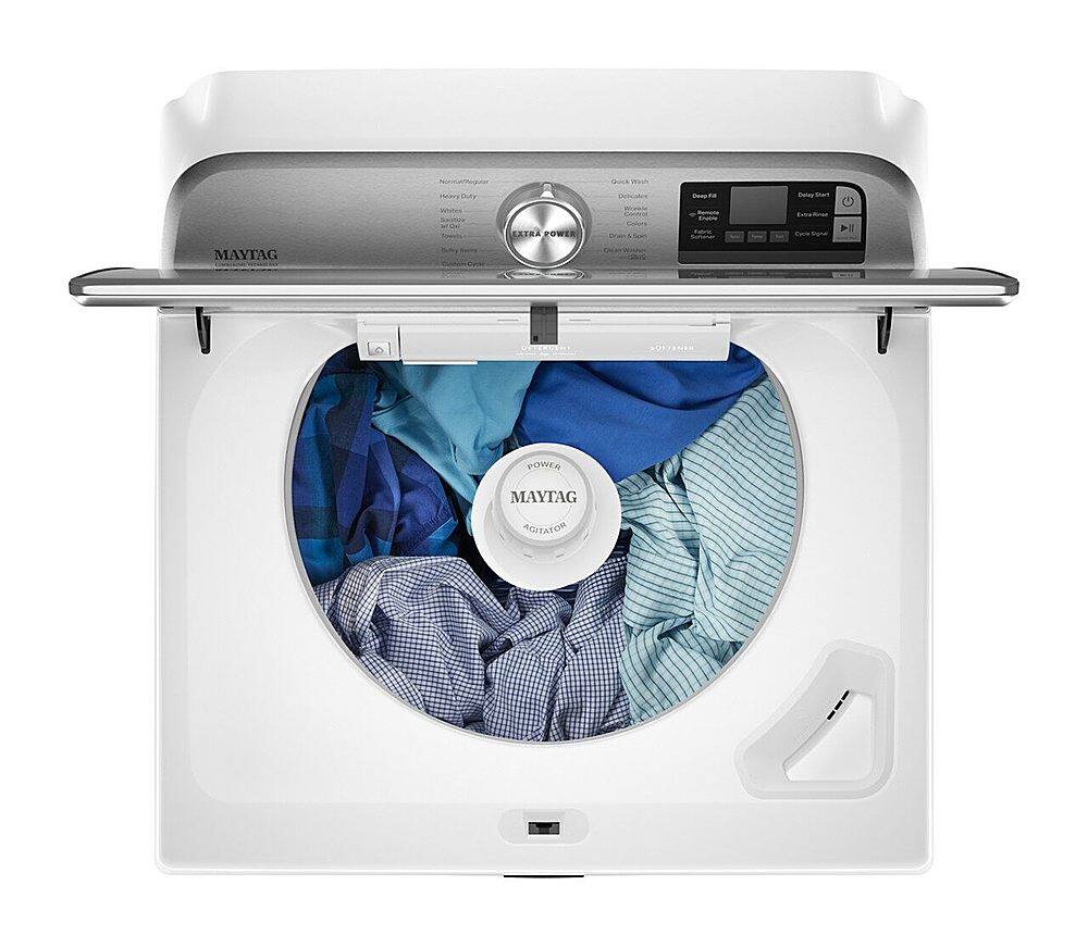 Alt View 14. Maytag - 5.2 Cu. Ft. High Efficiency Smart Top Load Washer with Extra Power Button - White.