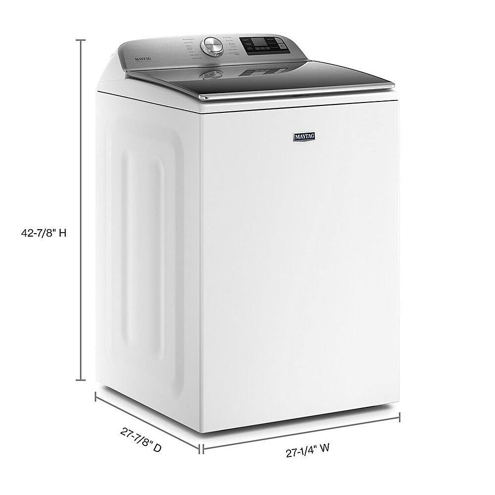 Alt View 2. Maytag - 5.2 Cu. Ft. High Efficiency Smart Top Load Washer with Extra Power Button - White.