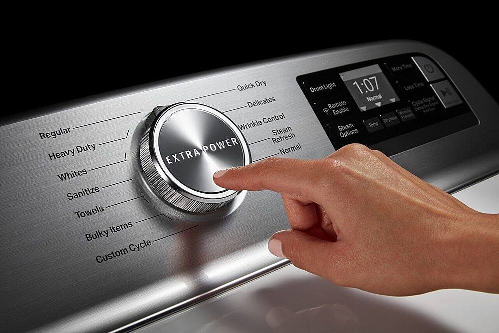 Alt View 14. Maytag - 7.4 Cu. Ft. Smart Electric Dryer with Steam and Extra Power Button - White.