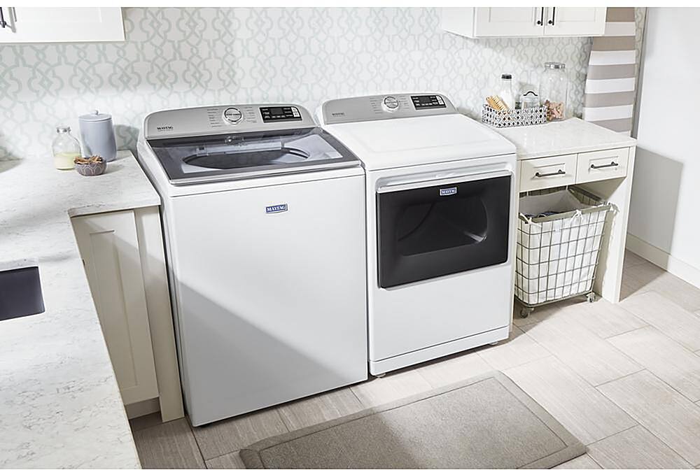 Alt View 16. Maytag - 7.4 Cu. Ft. Smart Electric Dryer with Steam and Extra Power Button - White.