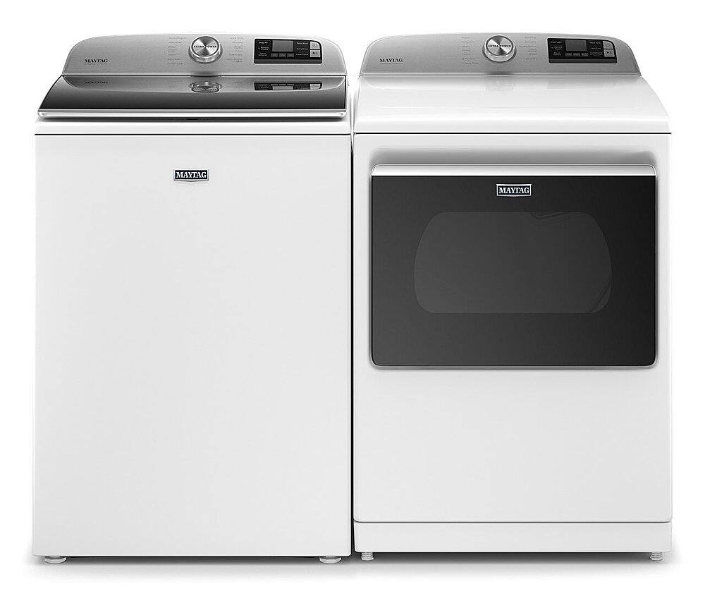 Alt View 18. Maytag - 7.4 Cu. Ft. Smart Electric Dryer with Steam and Extra Power Button - White.