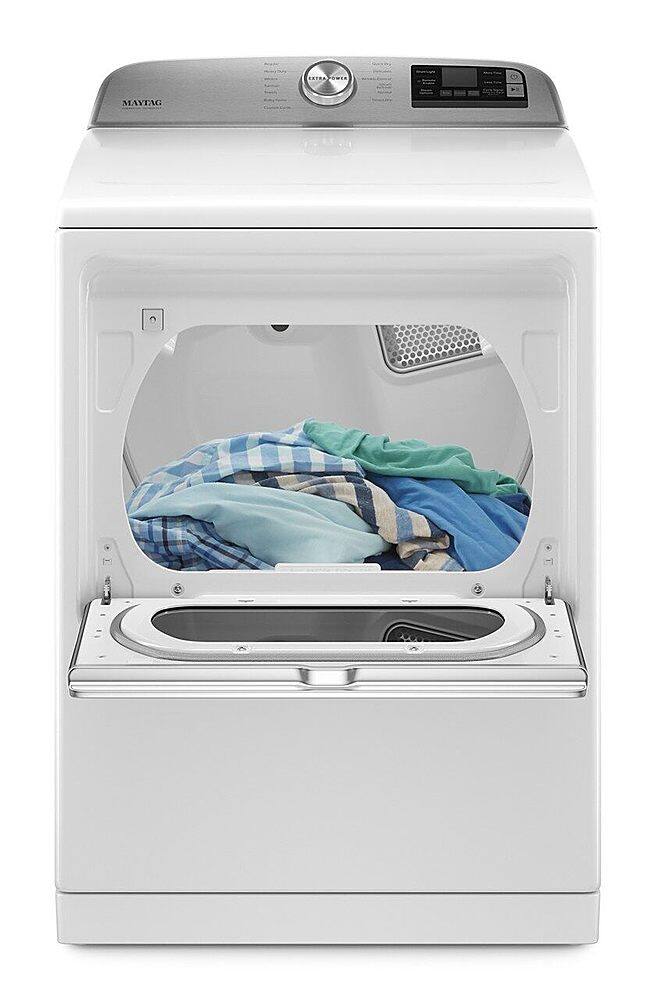 Alt View 2. Maytag - 7.4 Cu. Ft. Smart Electric Dryer with Steam and Extra Power Button - White.