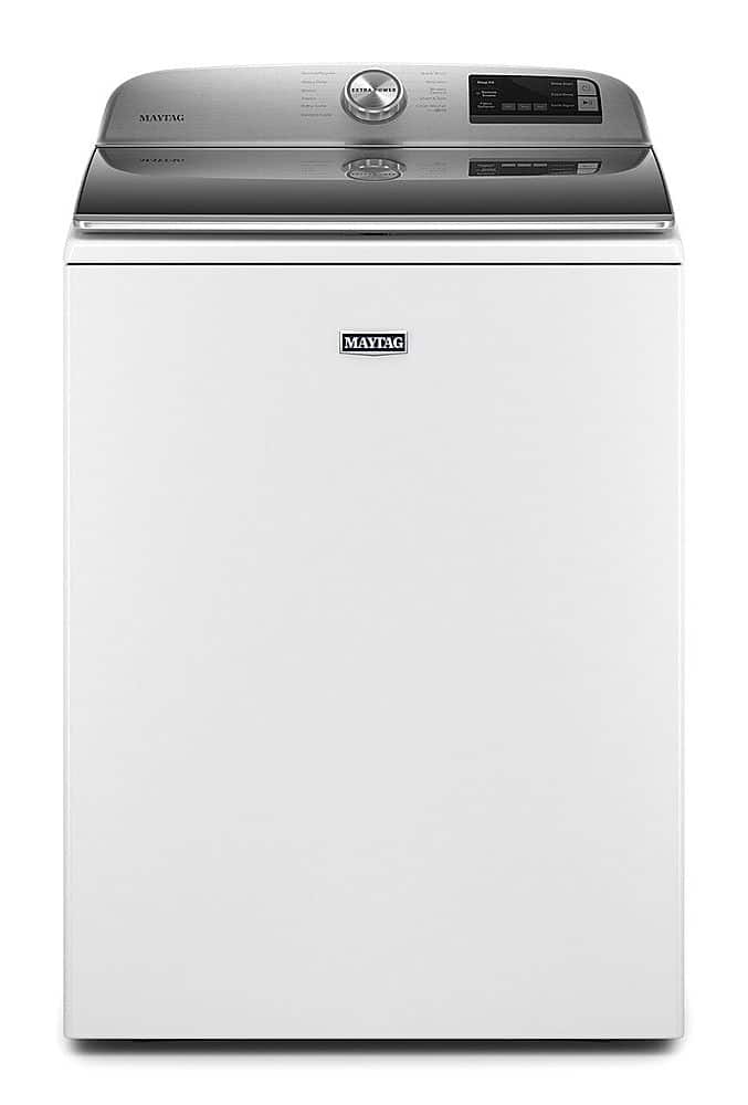 Front. Maytag - 4.7 Cu. Ft. Smart Top Load Washer with Extra Power Button - White.