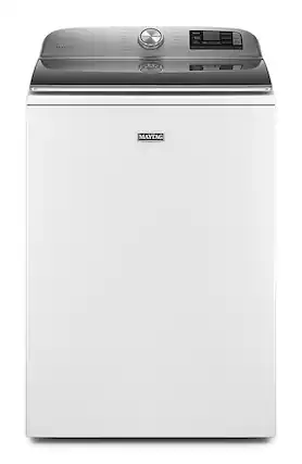 Front. Maytag - 5.3 Cu. Ft. High Efficiency Smart Top Load Washer with Extra Power Button - White.