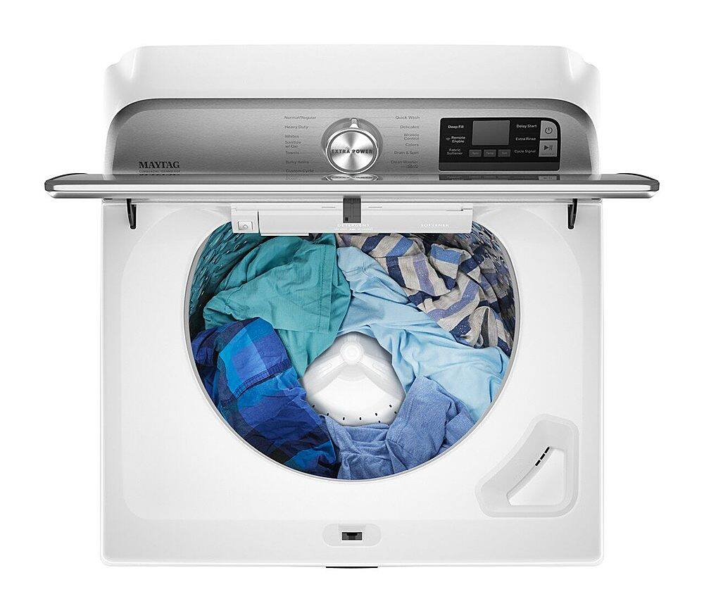 Alt View 16. Maytag - 5.3 Cu. Ft. High Efficiency Smart Top Load Washer with Extra Power Button - White.