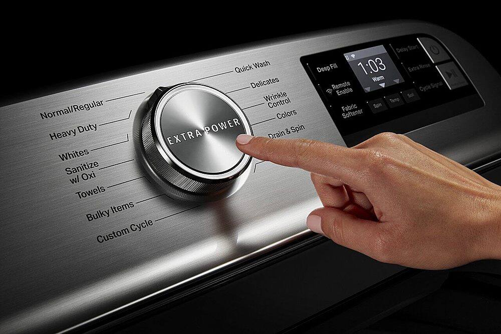 Alt View 17. Maytag - 5.3 Cu. Ft. High Efficiency Smart Top Load Washer with Extra Power Button - White.