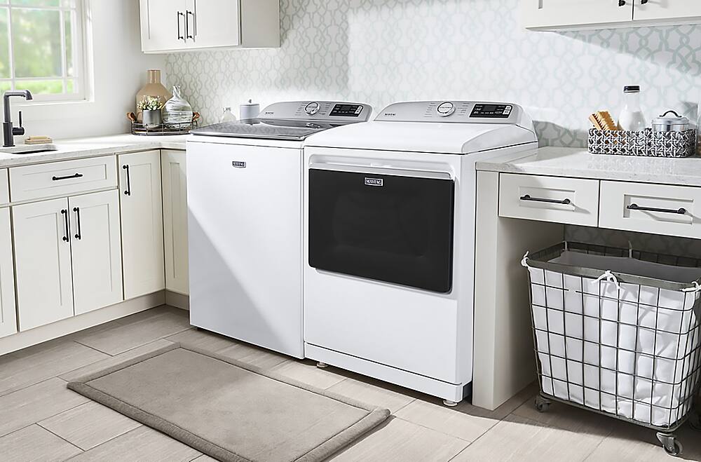 Alt View 25. Maytag - 5.3 Cu. Ft. High Efficiency Smart Top Load Washer with Extra Power Button - White.
