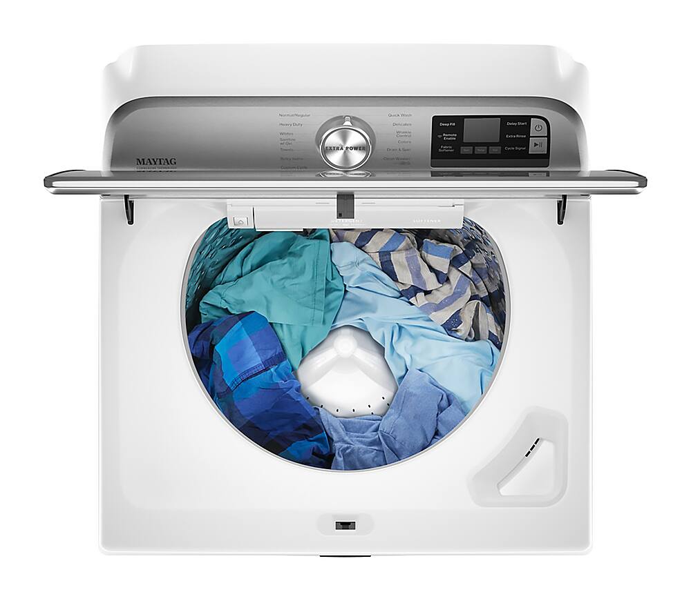 Alt View 2. Maytag - 5.3 Cu. Ft. High Efficiency Smart Top Load Washer with Extra Power Button - White.