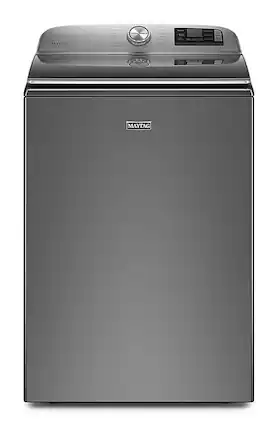 Front. Maytag - 5.3 Cu. Ft. High Efficiency Smart Top Load Washer with Extra Power Button - Metallic Slate.