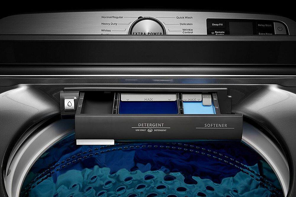 Alt View 14. Maytag - 5.3 Cu. Ft. High Efficiency Smart Top Load Washer with Extra Power Button - Metallic Slate.