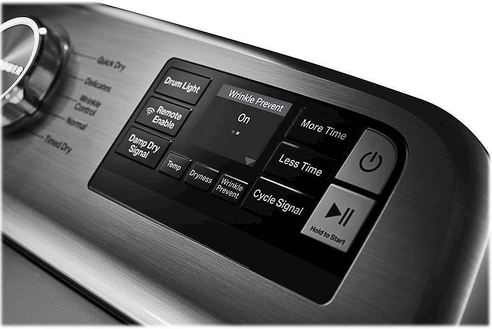 Alt View 14. Maytag - 7.4 Cu. Ft. Smart Electric Dryer with Extra Power Button - Metallic Slate.