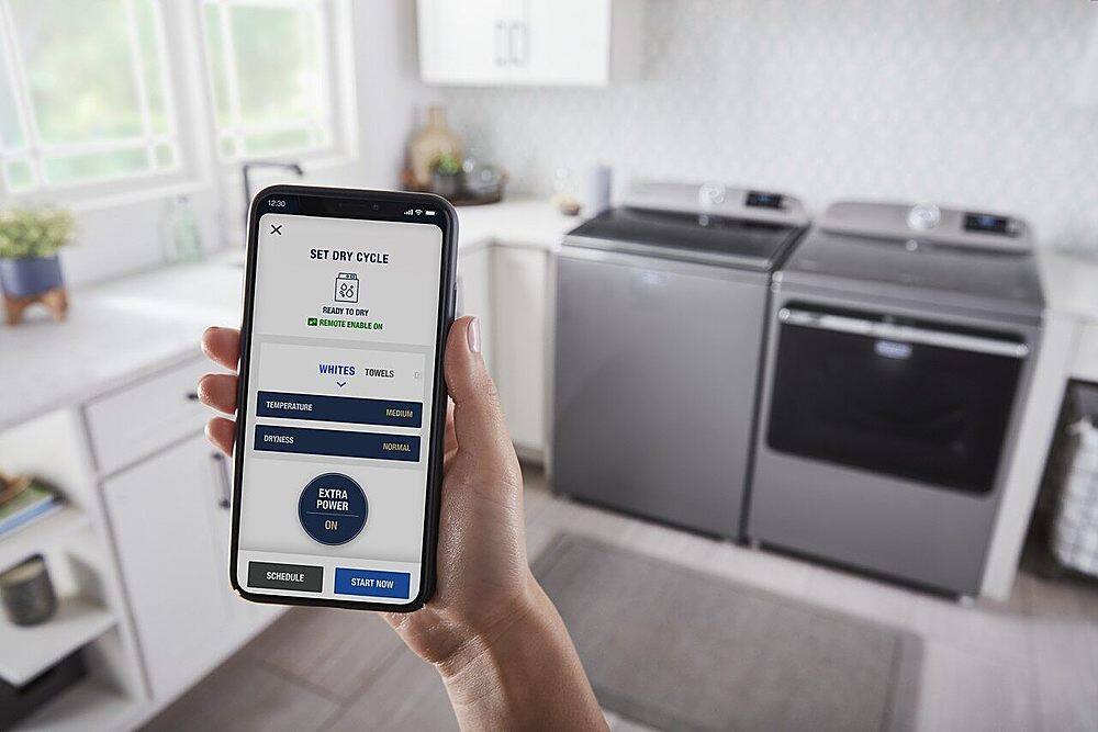 Alt View 17. Maytag - 7.4 Cu. Ft. Smart Electric Dryer with Extra Power Button - Metallic Slate.