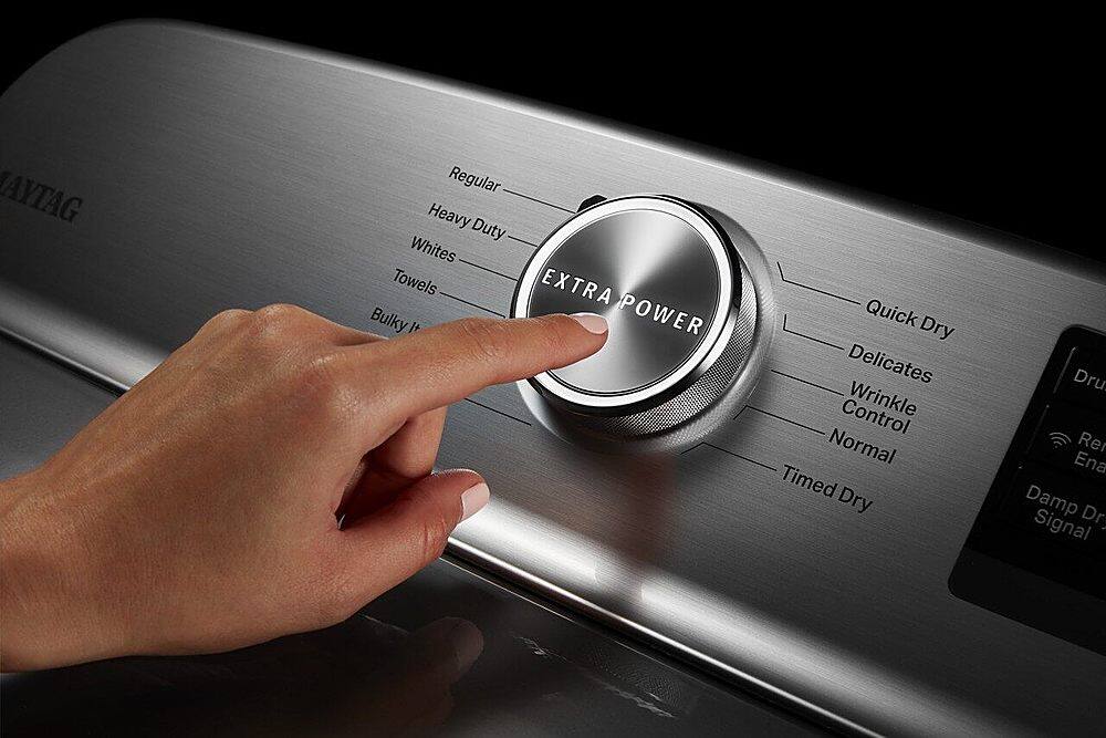 Alt View 22. Maytag - 7.4 Cu. Ft. Smart Electric Dryer with Extra Power Button - Metallic Slate.