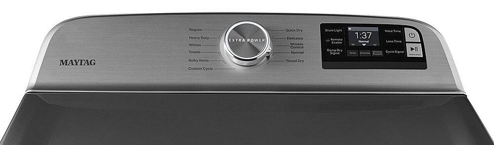 Alt View 3. Maytag - 7.4 Cu. Ft. Smart Gas Dryer with Extra Power Button - Metallic Slate.