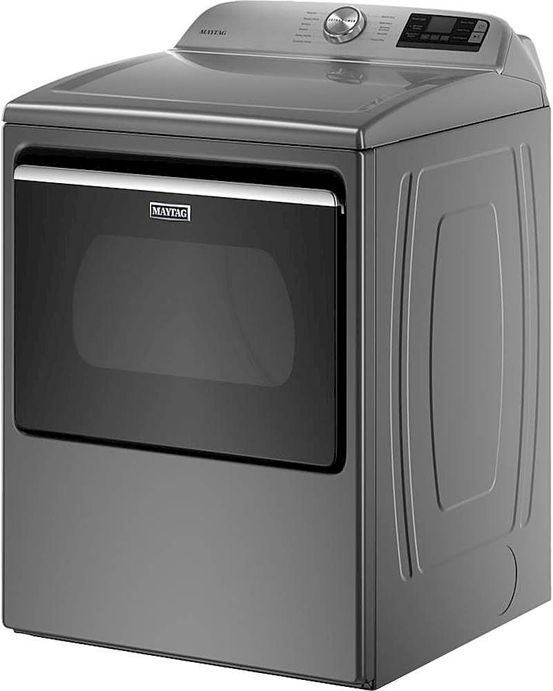Left. Maytag - 7.4 Cu. Ft. Smart Gas Dryer with Extra Power Button - Metallic Slate.