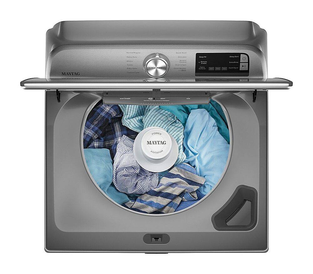 Alt View 16. Maytag - 4.7 Cu. Ft. High Efficiency Smart Top Load Washer with Extra Power Button - Metallic Slate.