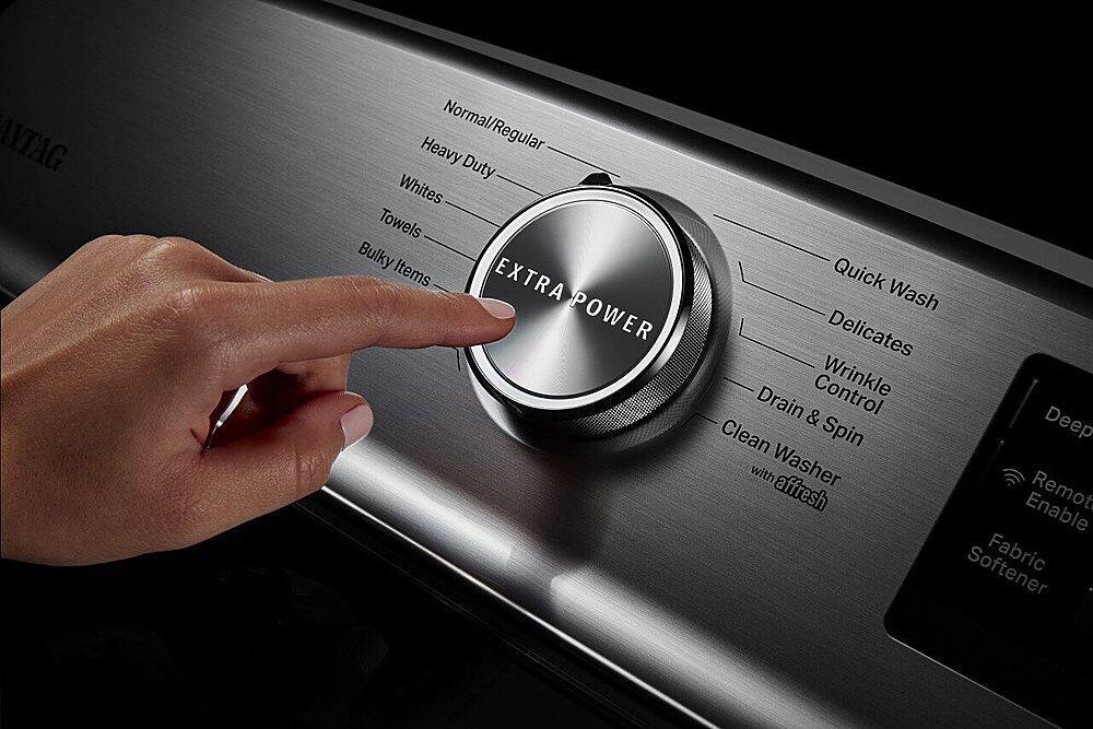 Alt View 17. Maytag - 4.7 Cu. Ft. High Efficiency Smart Top Load Washer with Extra Power Button - Metallic Slate.