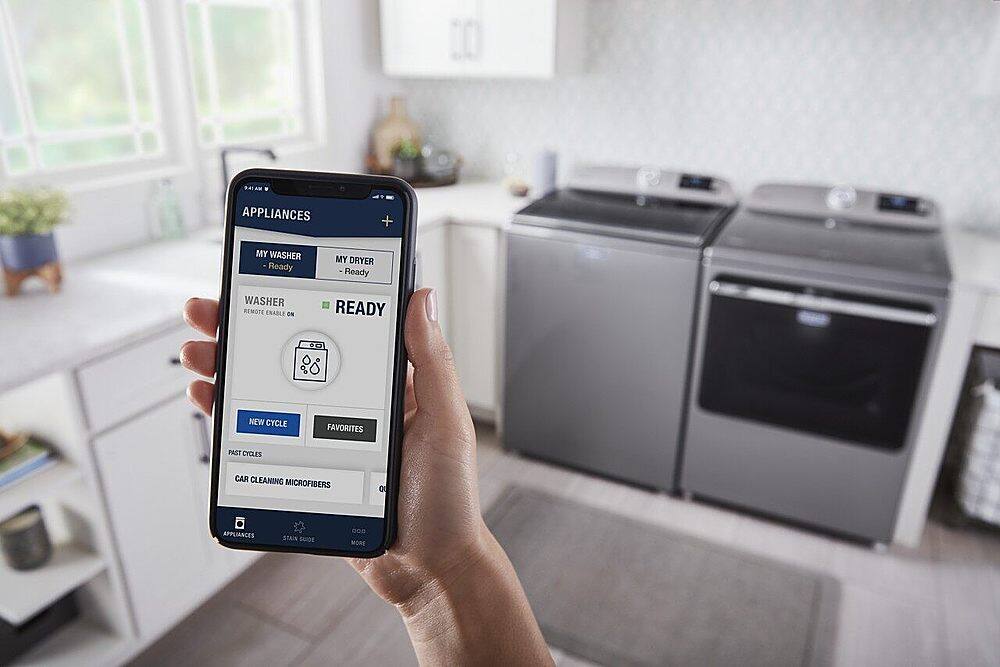 Alt View 18. Maytag - 4.7 Cu. Ft. High Efficiency Smart Top Load Washer with Extra Power Button - Metallic Slate.