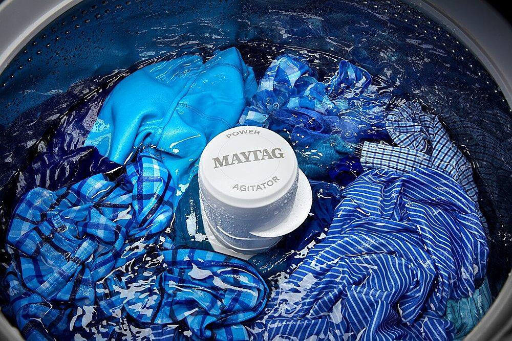 Alt View 19. Maytag - 4.7 Cu. Ft. High Efficiency Smart Top Load Washer with Extra Power Button - Metallic Slate.