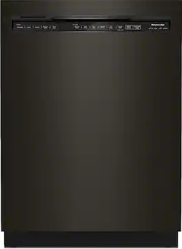 KitchenAid - 24" Front Control Built-In Stainless Steel Tub Dishwasher with 3rd Rack, 50+ Total Wash Jets, 44 dBA - Black Stainless with PrintShield Finish