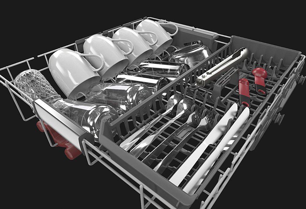 Alt View 20. KitchenAid - Front Control Built-In Dishwasher with Stainless Steel Tub, FreeFlex Third Rack, 44dBA - Black Stainless with PrintShield Finish.