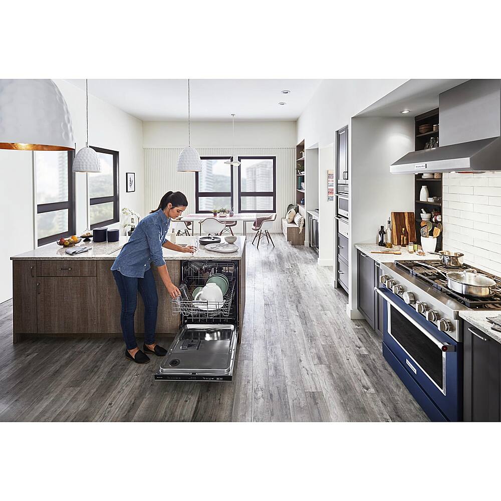 Alt View 13. KitchenAid - 24" Top Control Built-In Dishwasher with Stainless Steel Tub, FreeFlex, 3rd Rack, 44dBA - Stainless Steel.