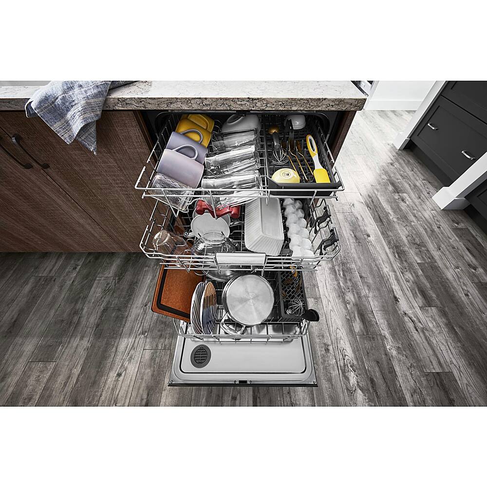 Alt View 22. KitchenAid - 24" Top Control Built-In Dishwasher with Stainless Steel Tub, FreeFlex, 3rd Rack, 44dBA - Stainless Steel.