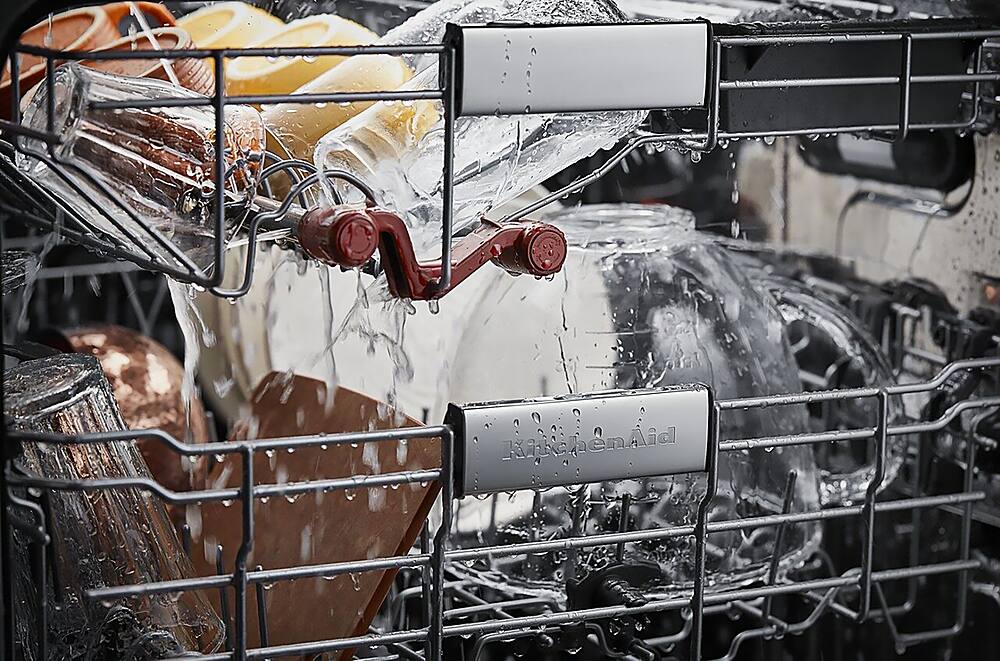 Alt View 17. KitchenAid - Top Control Built-In Dishwasher with Stainless Steel Tub, FreeFlex 3rd Rack, 44dBA - Black stainless steel.