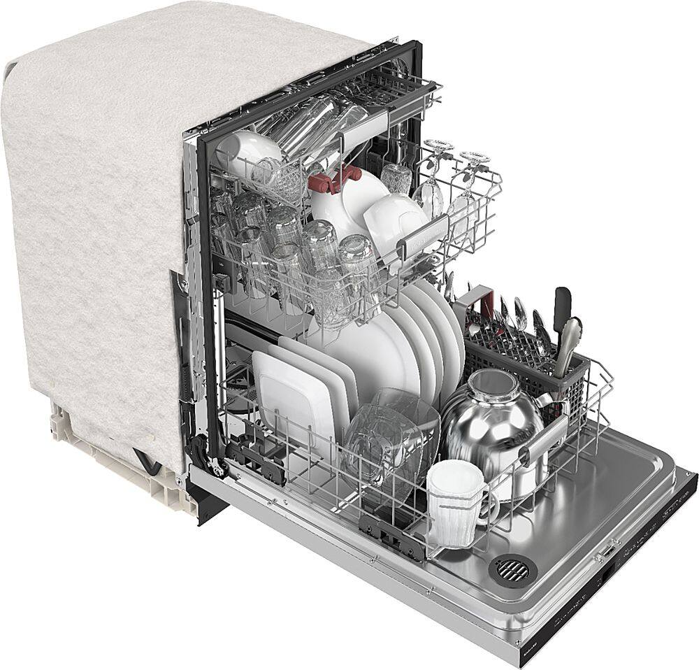 Alt View 12. KitchenAid - Top Control Built-In Dishwasher with Stainless Steel Tub, FreeFlex Third Rack, 44dBA - Stainless Steel.