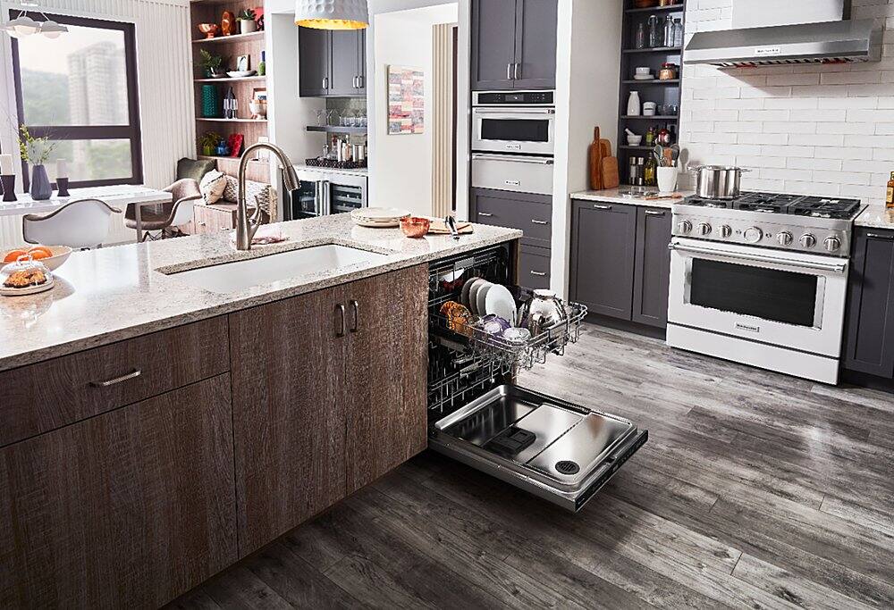 Alt View 27. KitchenAid - Top Control Built-In Dishwasher with Stainless Steel Tub, FreeFlex Third Rack, 44dBA - Stainless Steel.