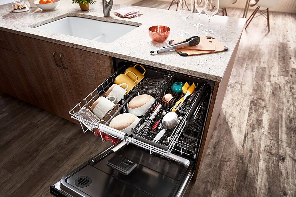 Alt View 33. KitchenAid - Top Control Built-In Dishwasher with Stainless Steel Tub, FreeFlex Third Rack, 44dBA - Stainless Steel.