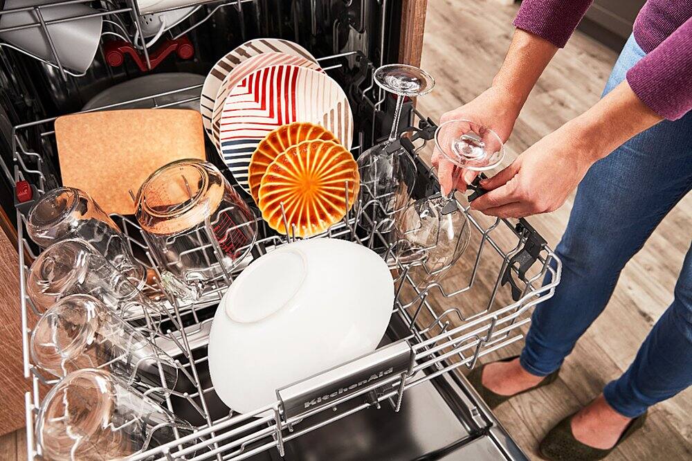 Alt View 35. KitchenAid - Top Control Built-In Dishwasher with Stainless Steel Tub, FreeFlex Third Rack, 44dBA - Stainless Steel.