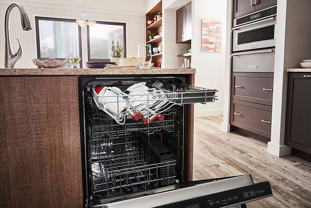 Alt View 37. KitchenAid - Top Control Built-In Dishwasher with Stainless Steel Tub, FreeFlex Third Rack, 44dBA - Stainless Steel.