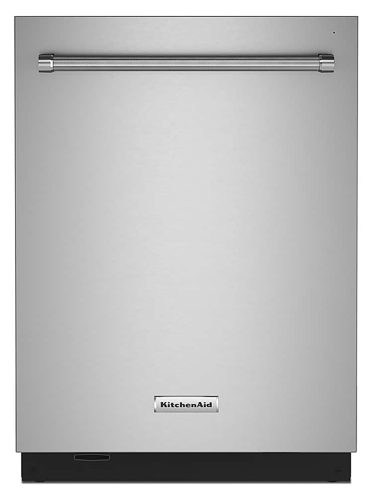 Front. KitchenAid - Top Control Built-In Dishwasher with Stainless Steel Tub, 3rd Rack, 44dBA - Stainless steel.