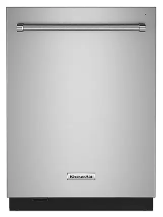 Front. KitchenAid - Top Control Built-In Dishwasher with Stainless Steel Tub, 3rd Rack, 44dBA - Stainless steel.