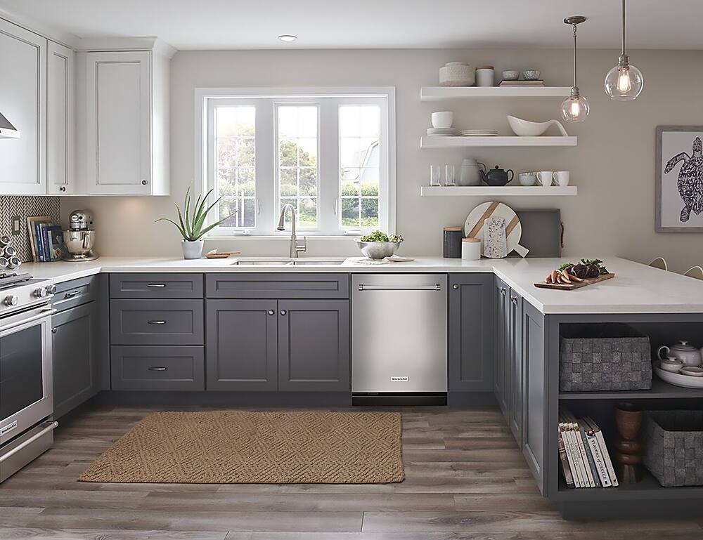 Alt View 23. KitchenAid - Top Control Built-In Dishwasher with Stainless Steel Tub, 3rd Rack, 44dBA - Stainless steel.