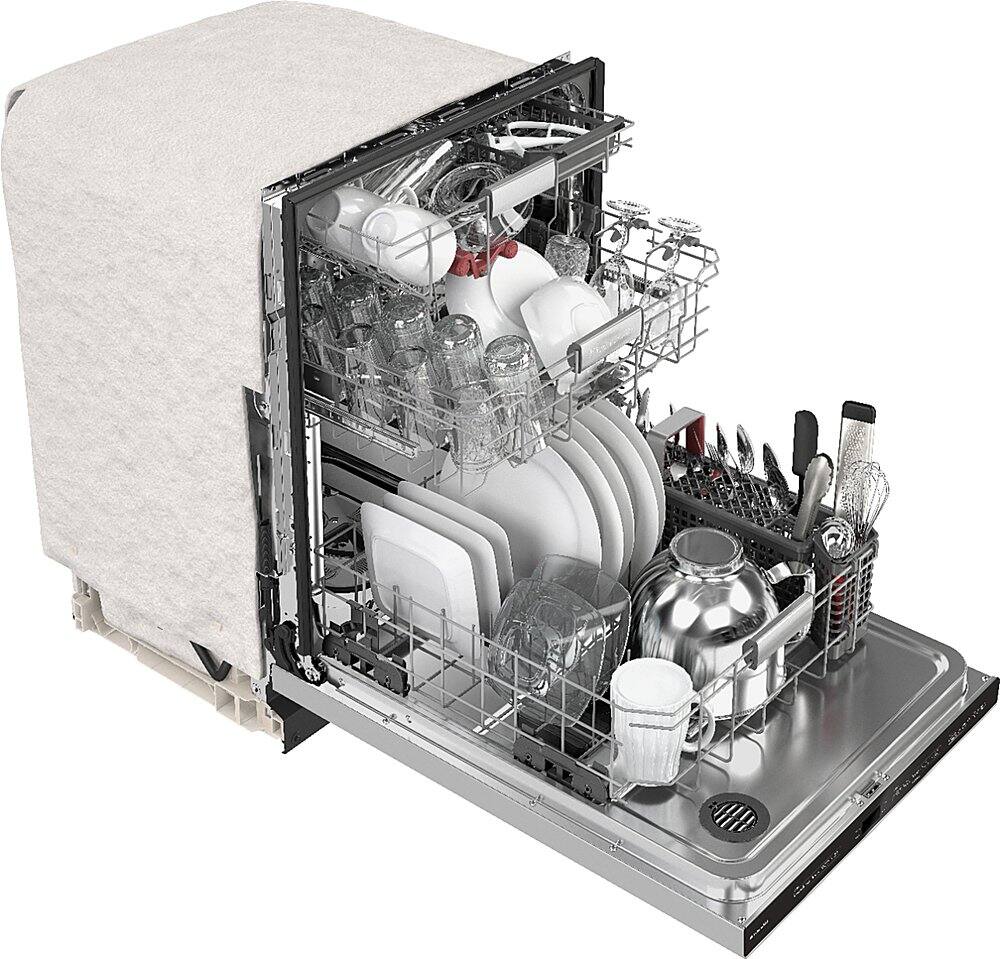 Alt View 23. KitchenAid - Top Control Built-In Dishwasher with Stainless Steel Tub, 3rd Rack, 44dBA - Stainless steel.